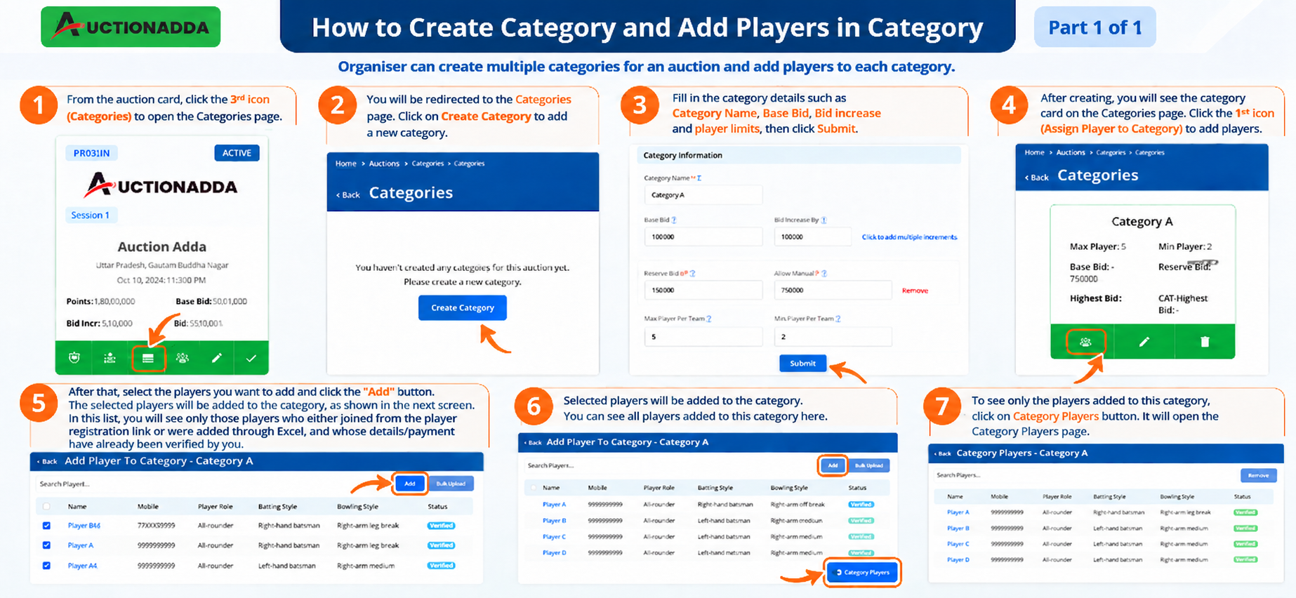 Create Category and Assign Players