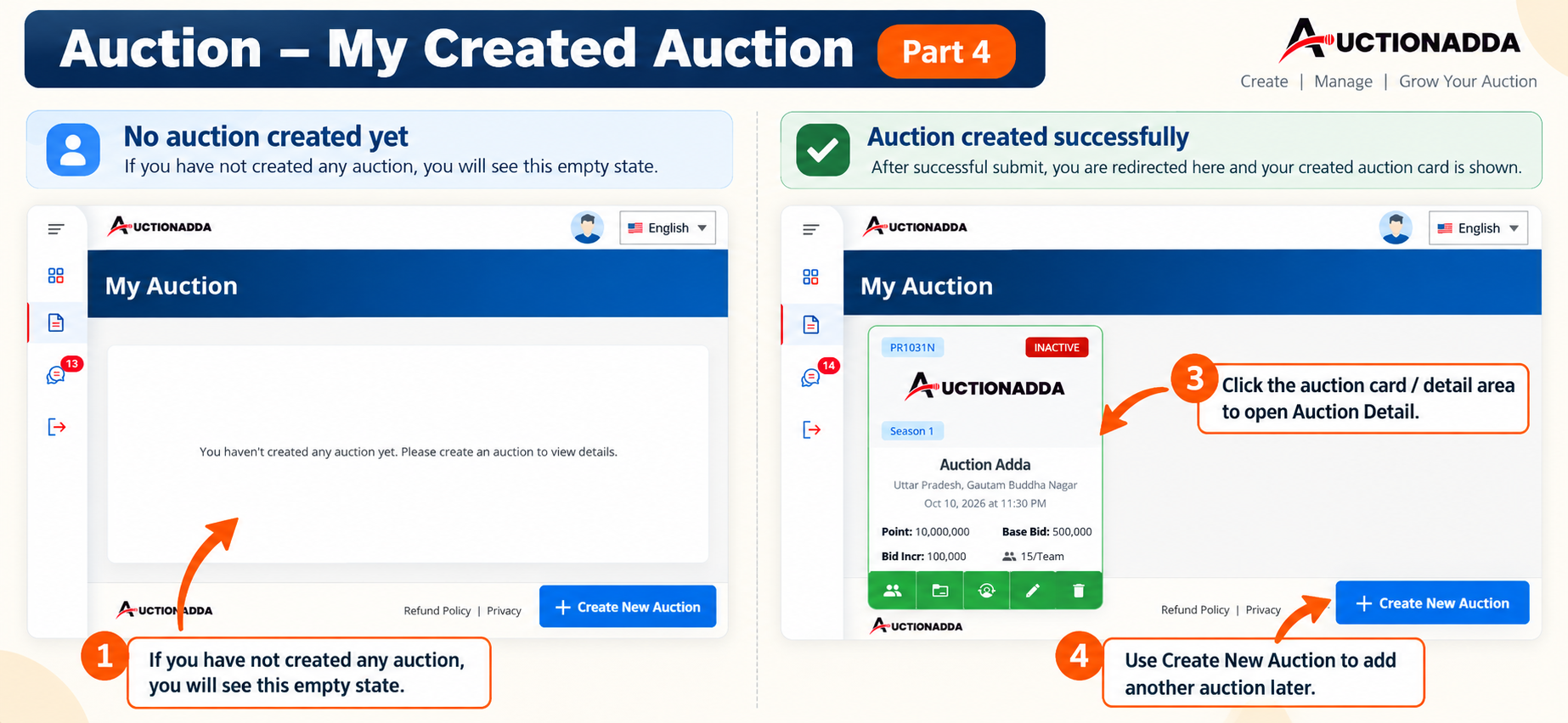 My Created Auction