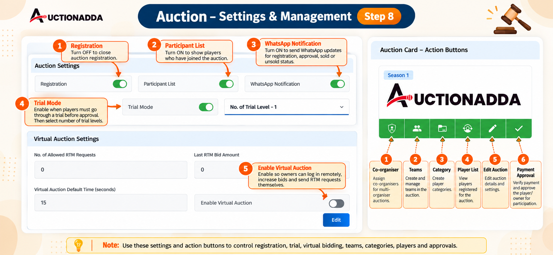 Auction Settings and Management