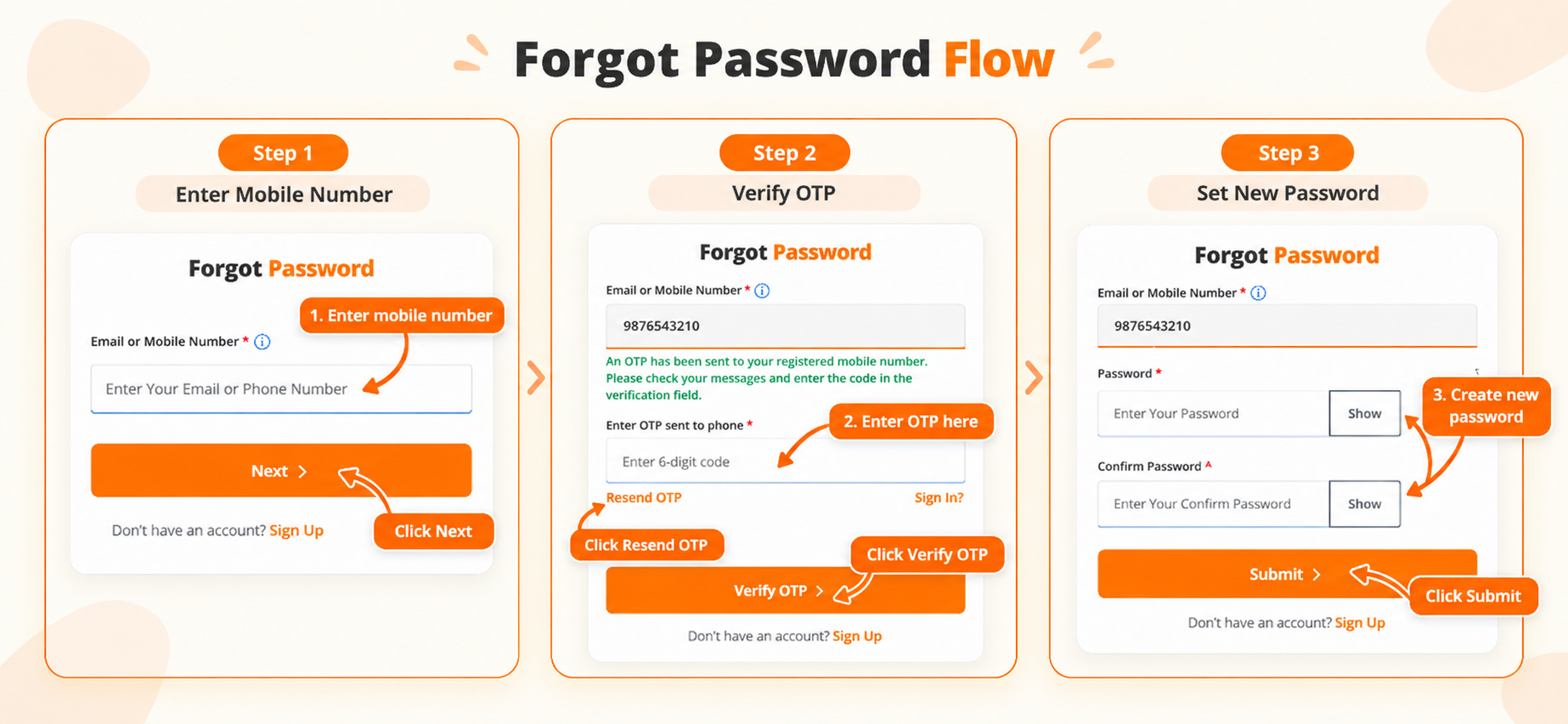 Forget Password Screen