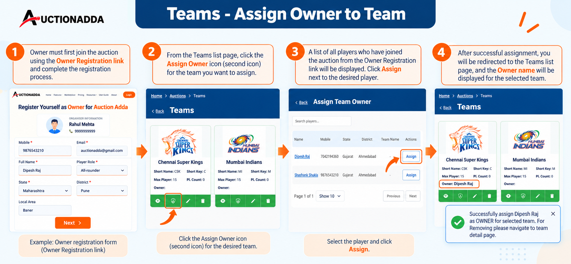 Assign Owner to Team