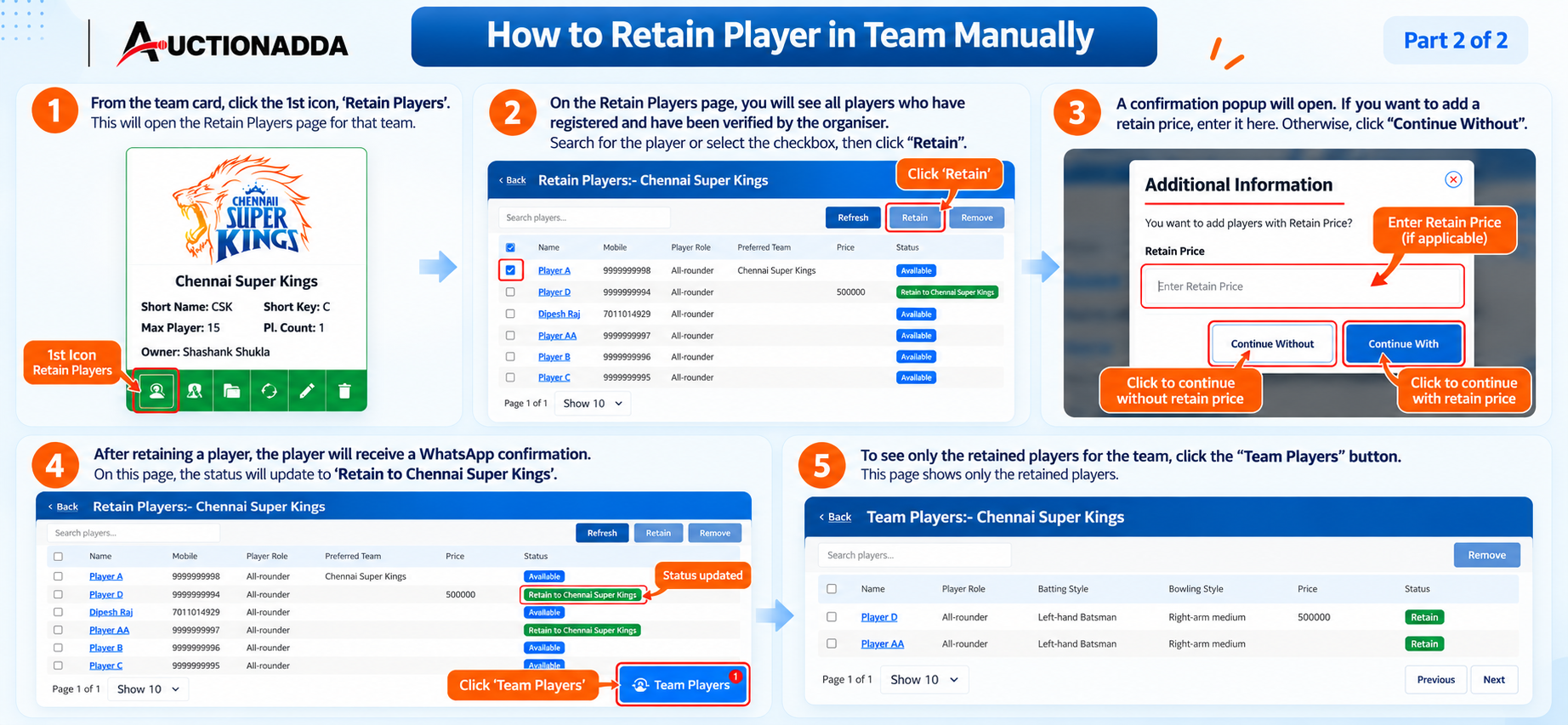 Retain Players in Team